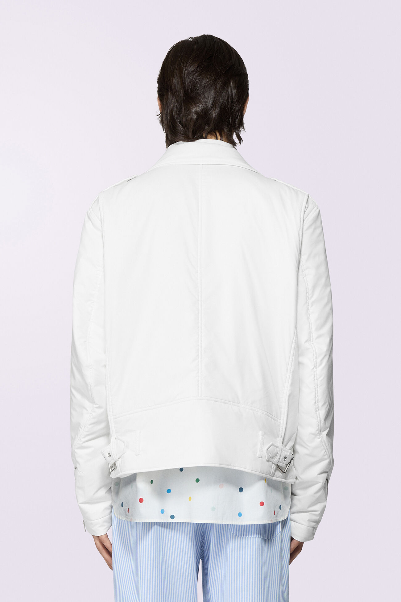 Unisex Padded Biker Jacket White
