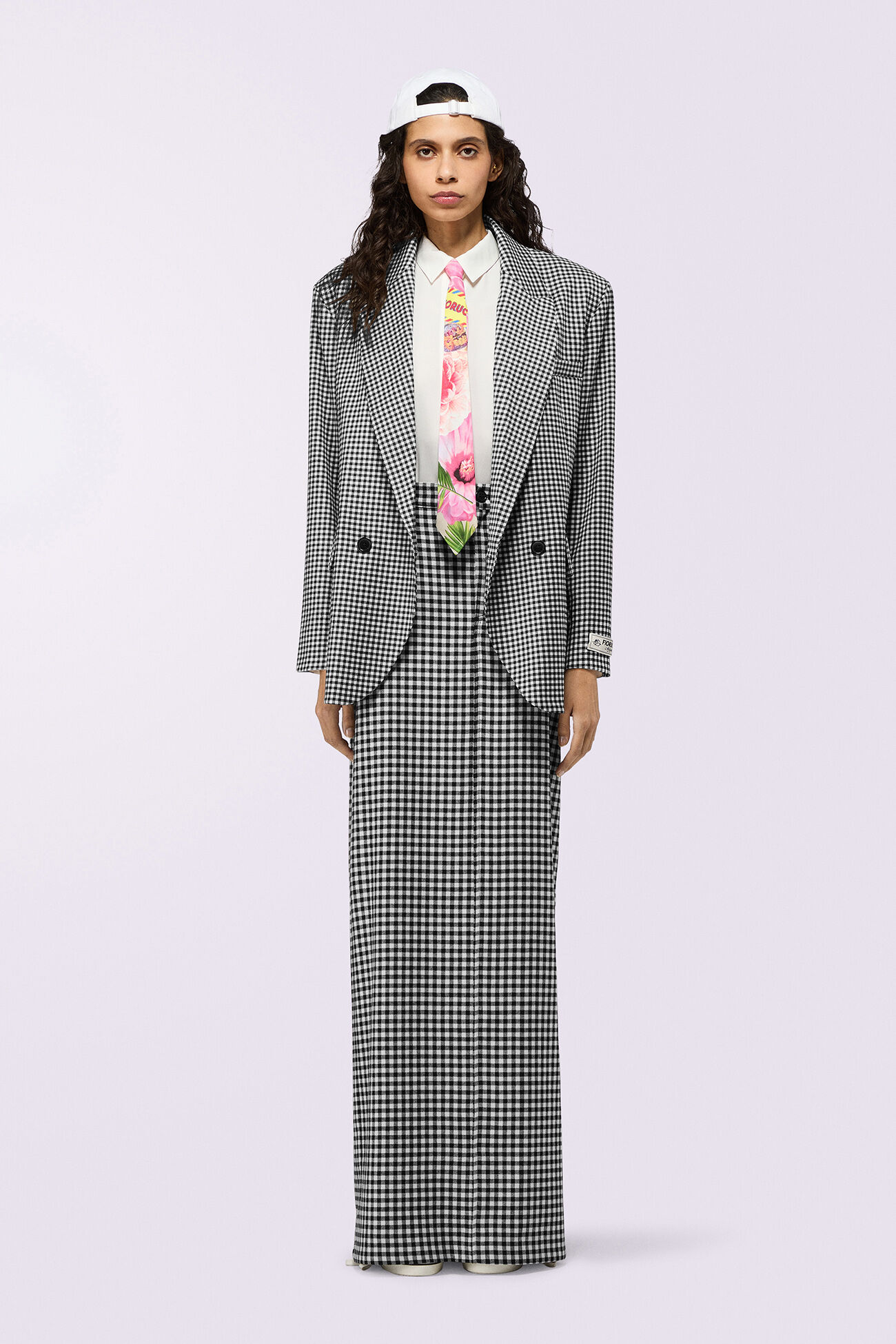 Gingham Blazer Black