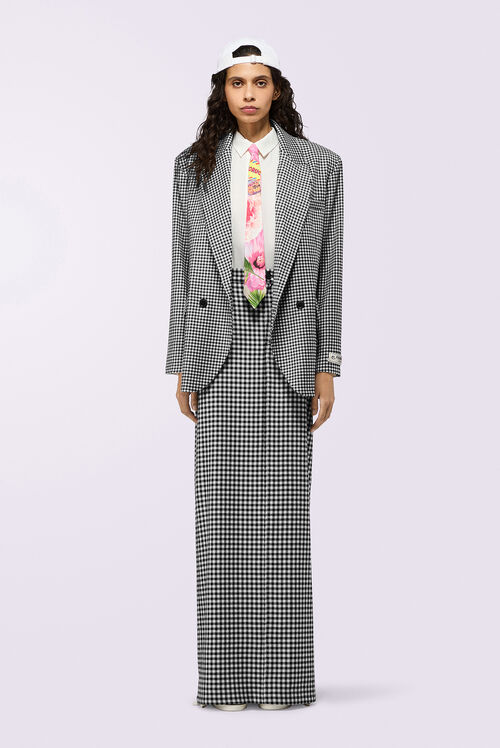 Gingham Blazer Black