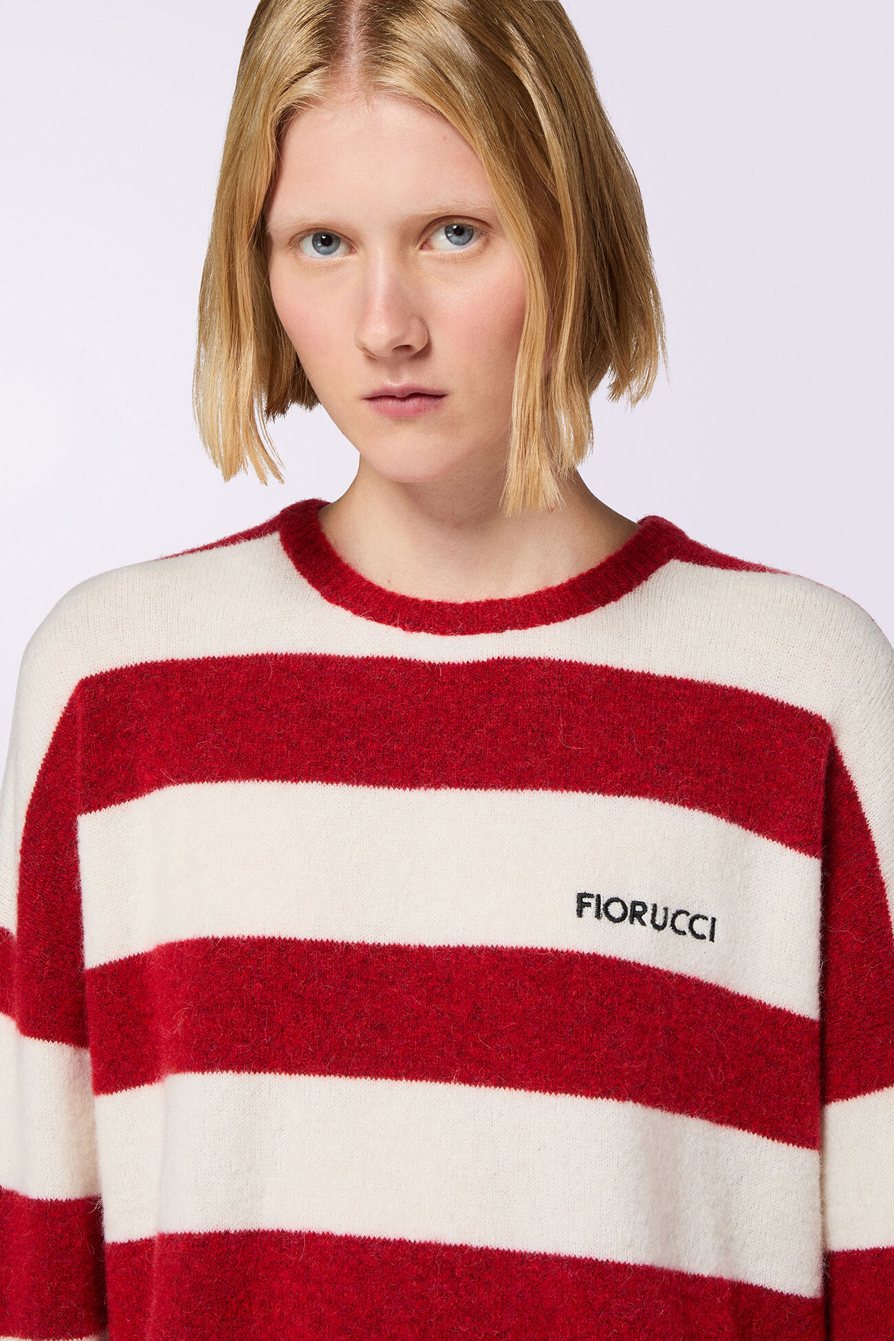 Stripe Knit Jumper Red