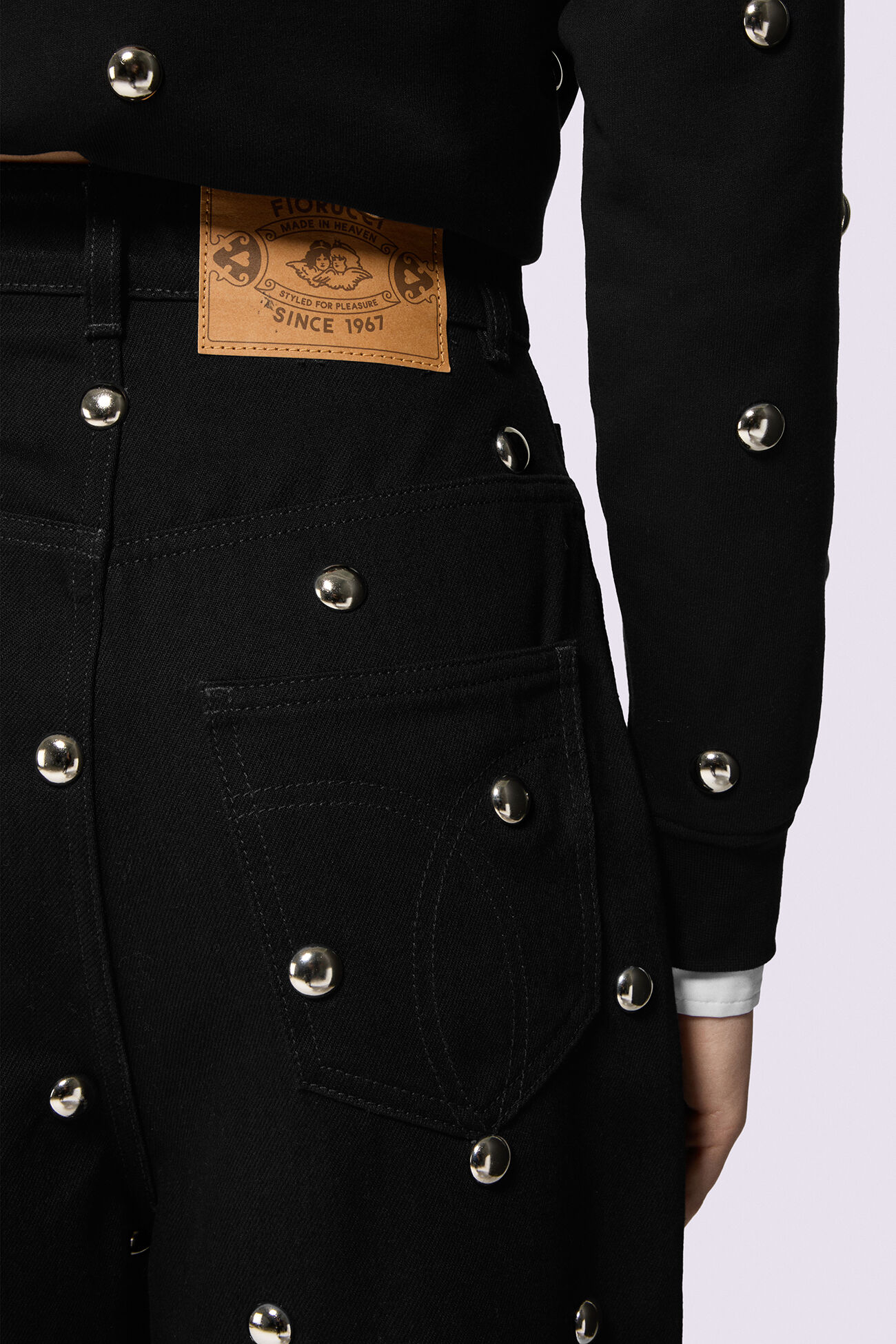 Stud Denim Bermuda Shorts Black