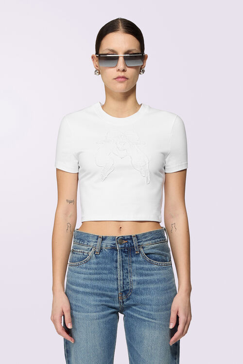 Kissing Angels Crop T-Shirt White