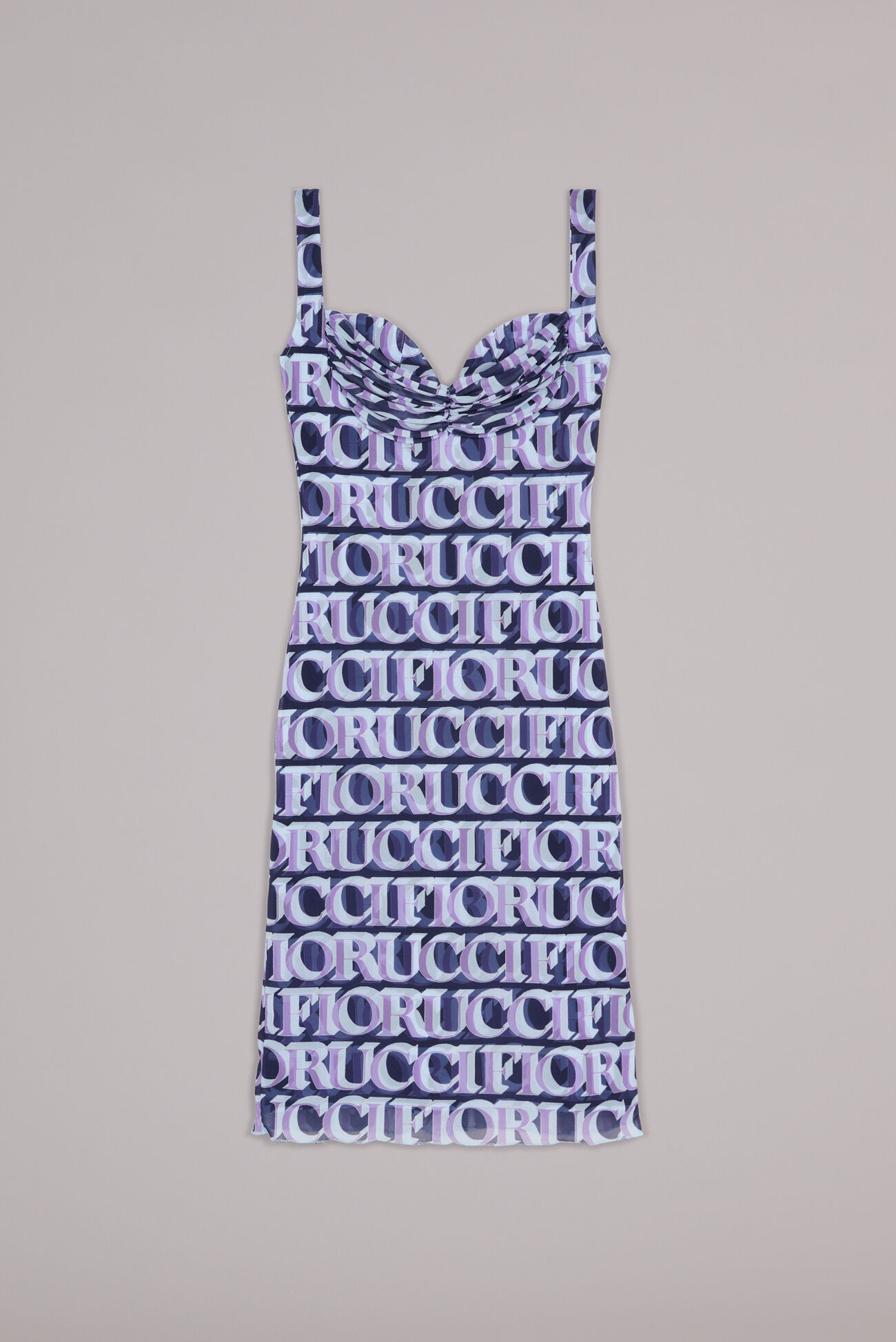 Monogram Logo Midi Dress Navy
