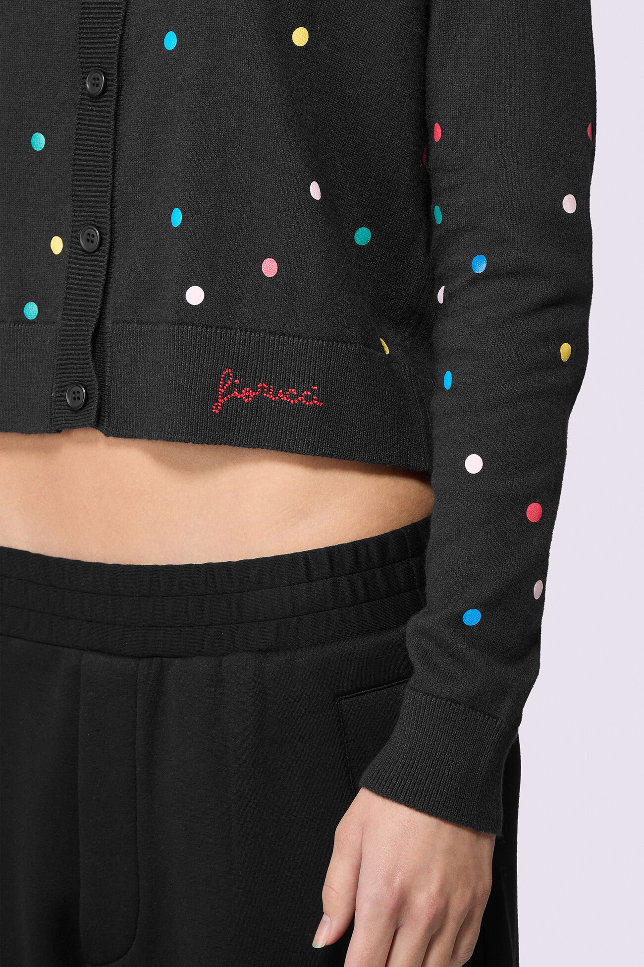 Confetti Knit Cardigan Black