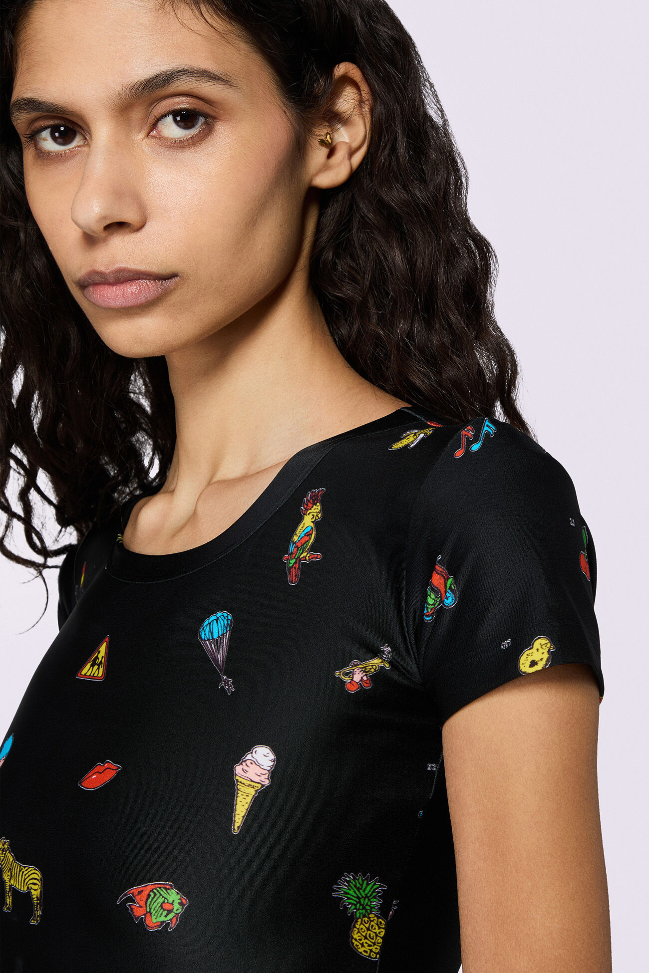 Toys Print Crop Top Black