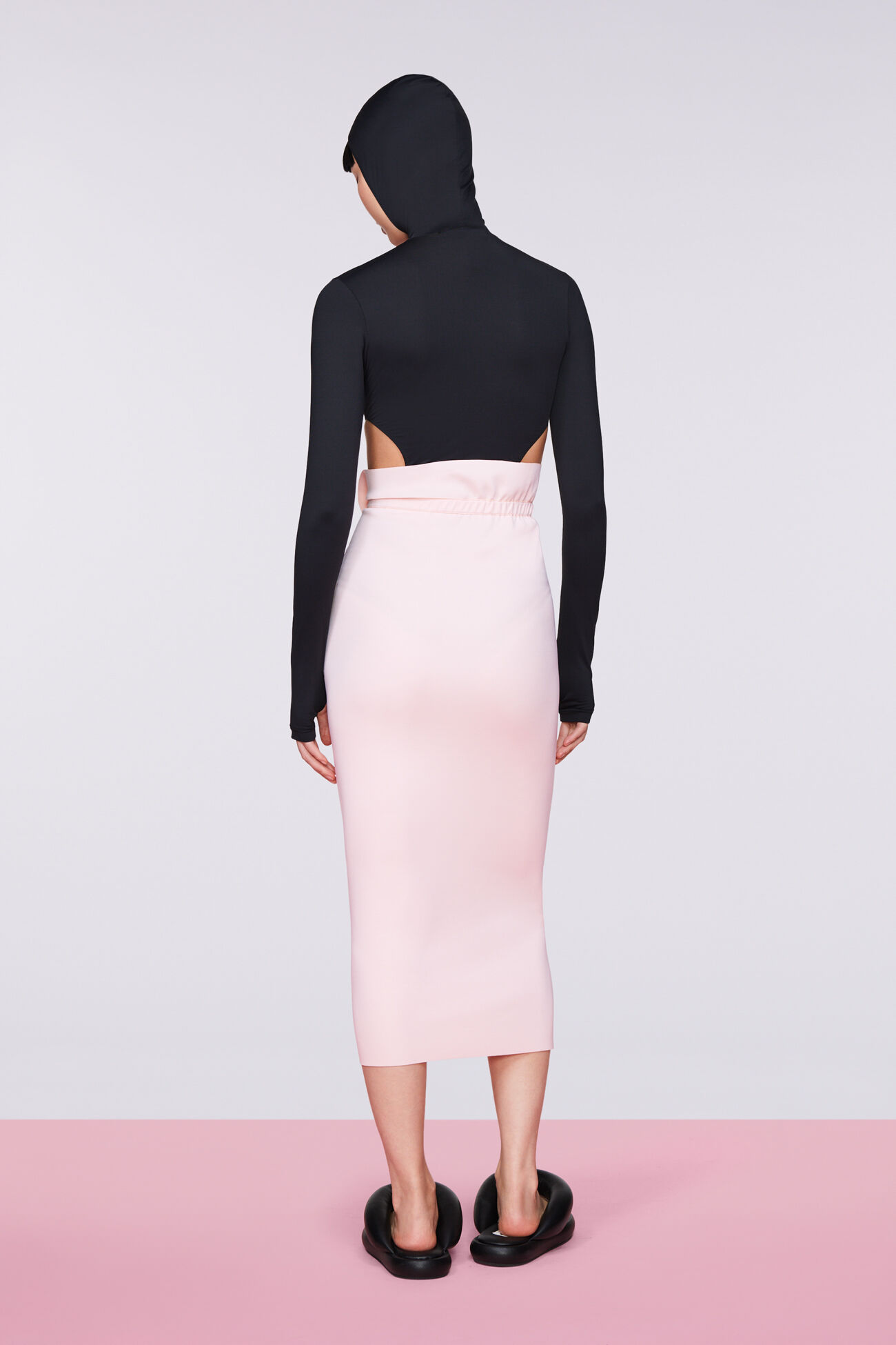 Ruffle Midi Skirt Pink