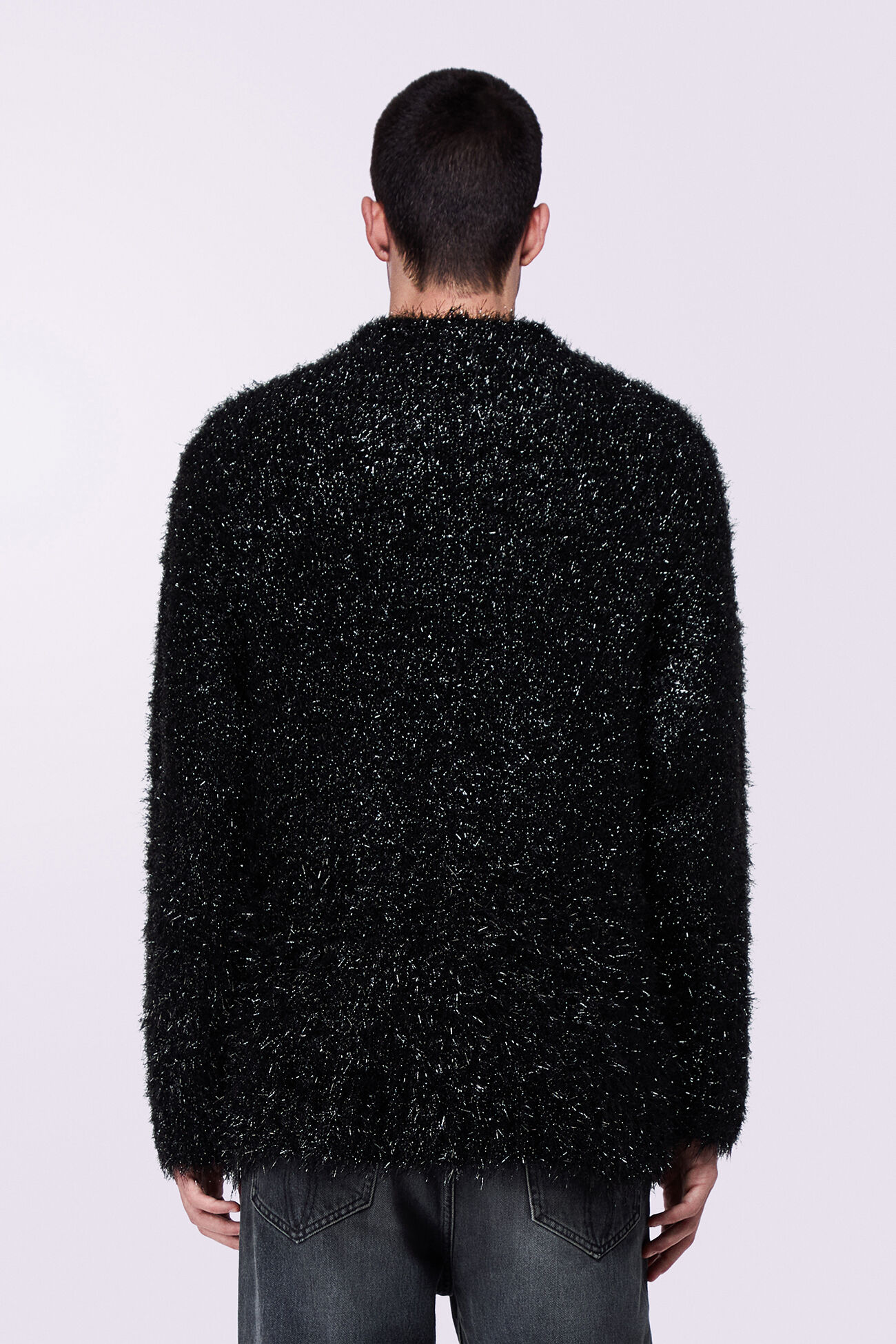 Unisex Metallic Knit Jumper Black