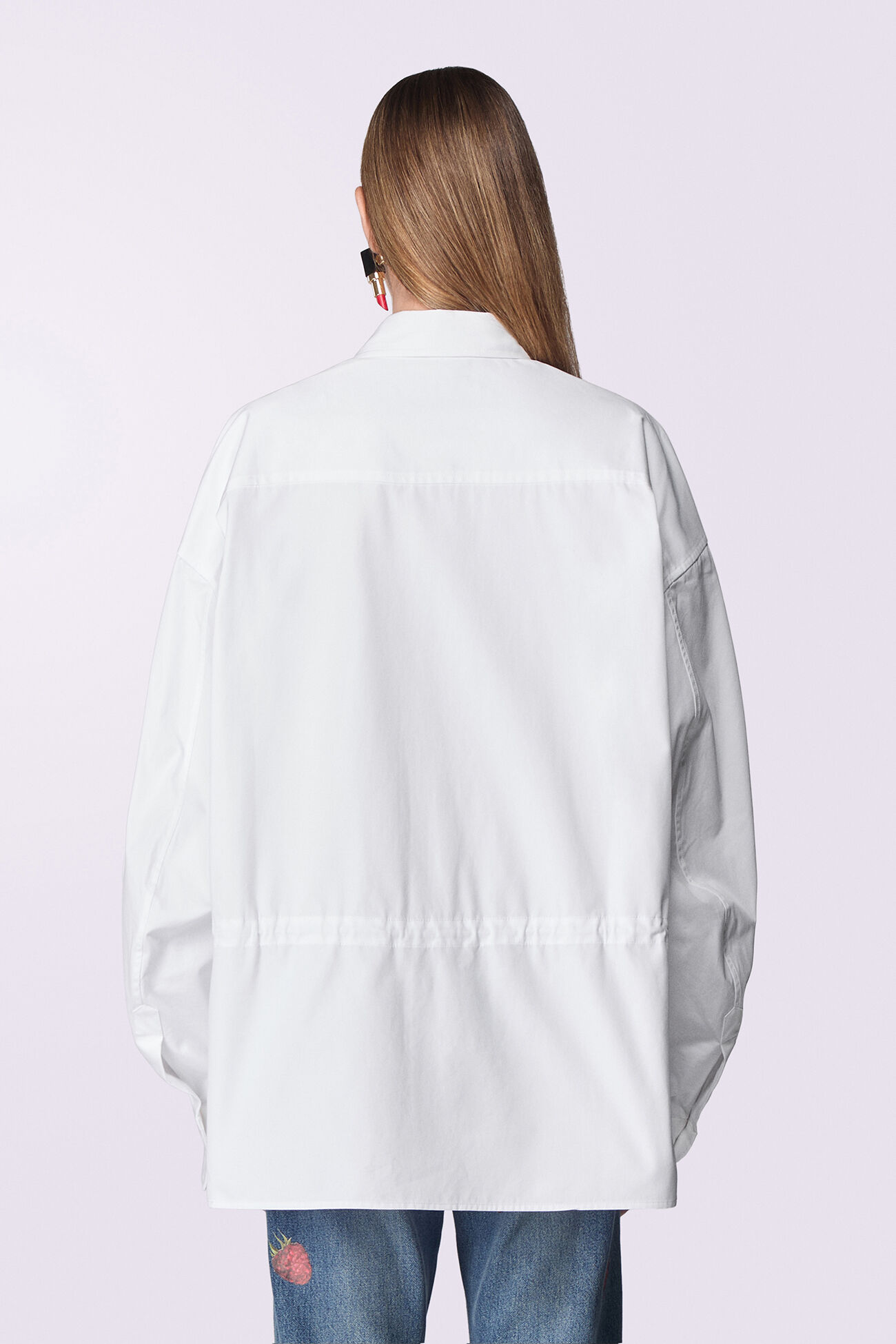 Unisex Label Patch Shirt White
