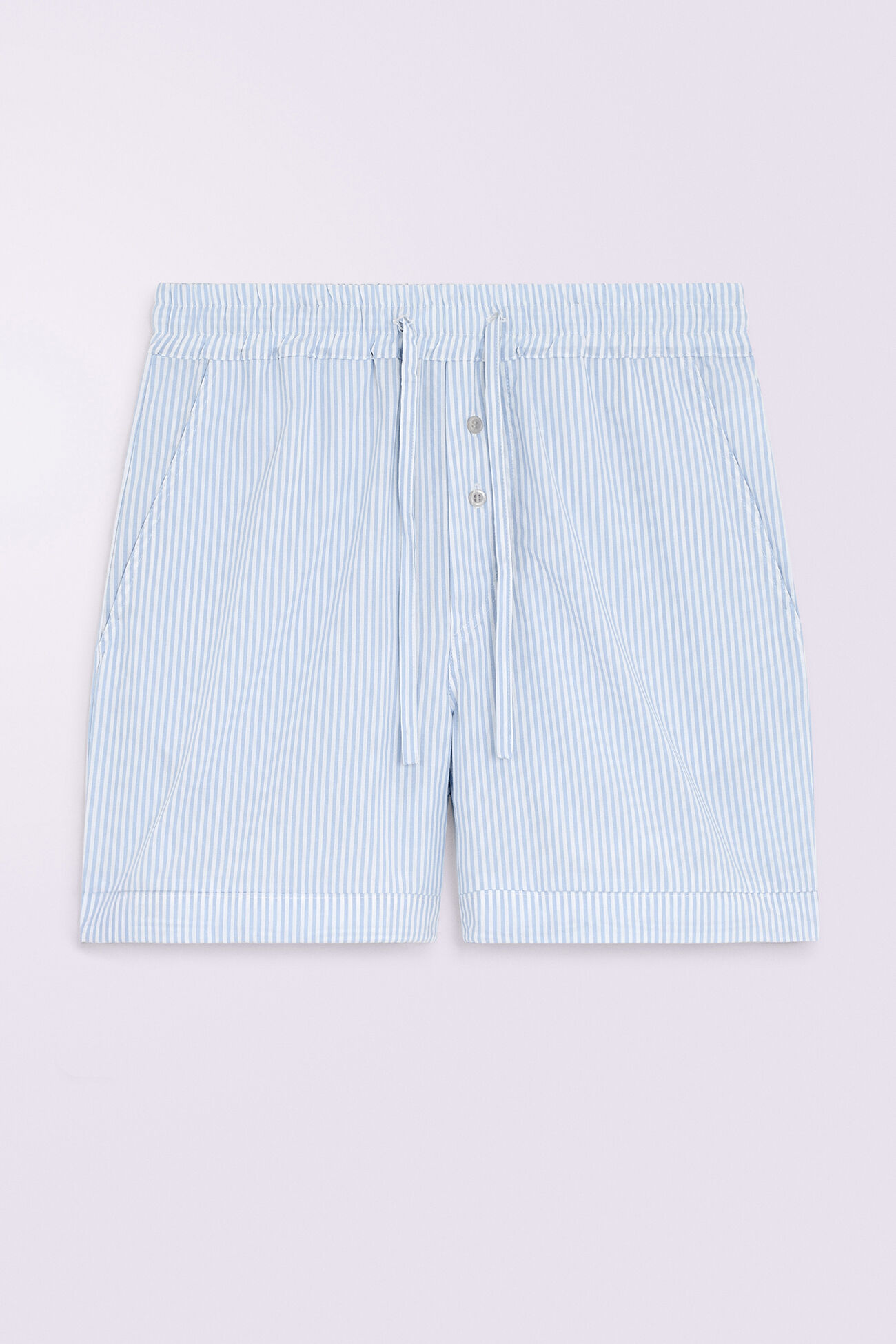Unisex Logo Stripe Shorts Blue