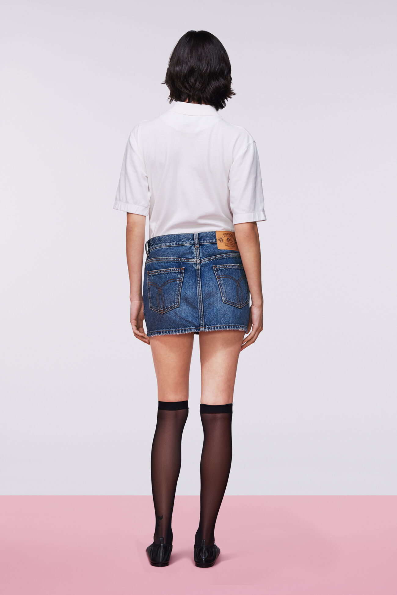 Denim Mini Skirt Mid Blue