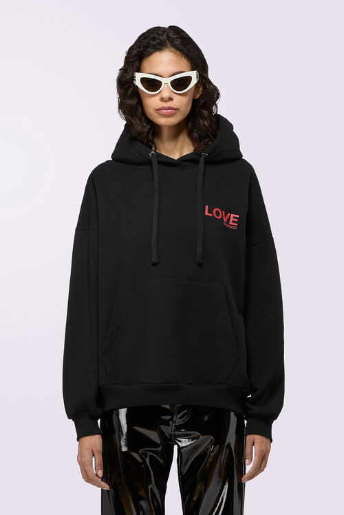 Kissing Angels Love Relaxed Hoodie Black