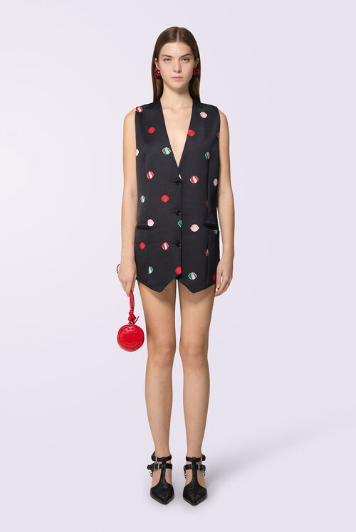 Lollipop Print Mini Dress Black