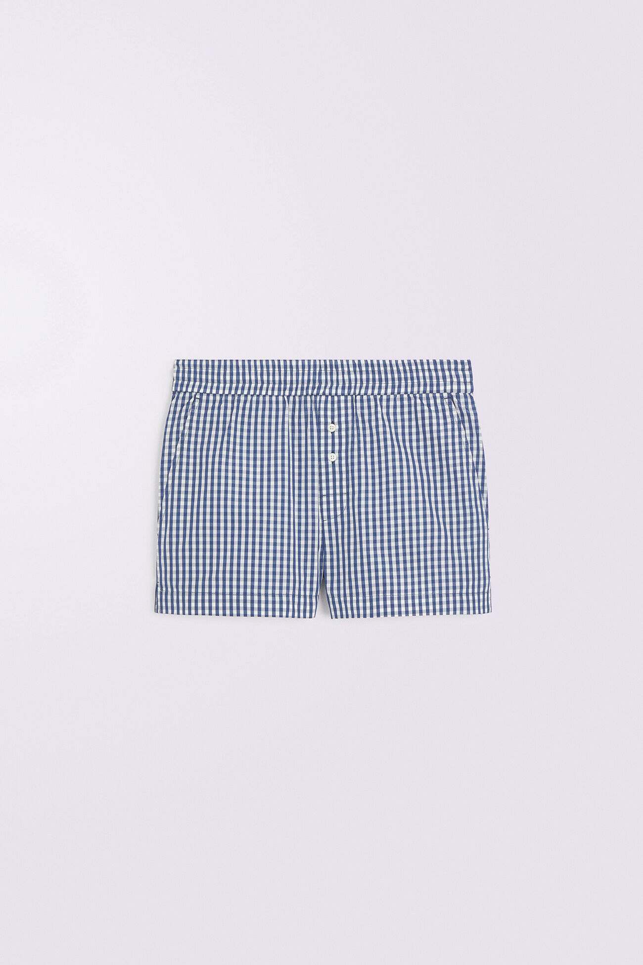 Gingham Logo Shorts Blue