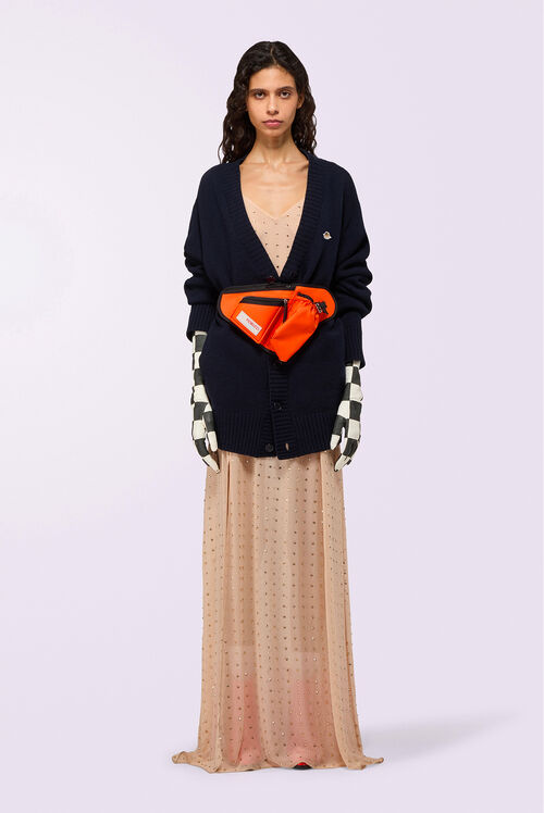 Angels Patch Oversized Cardigan Navy