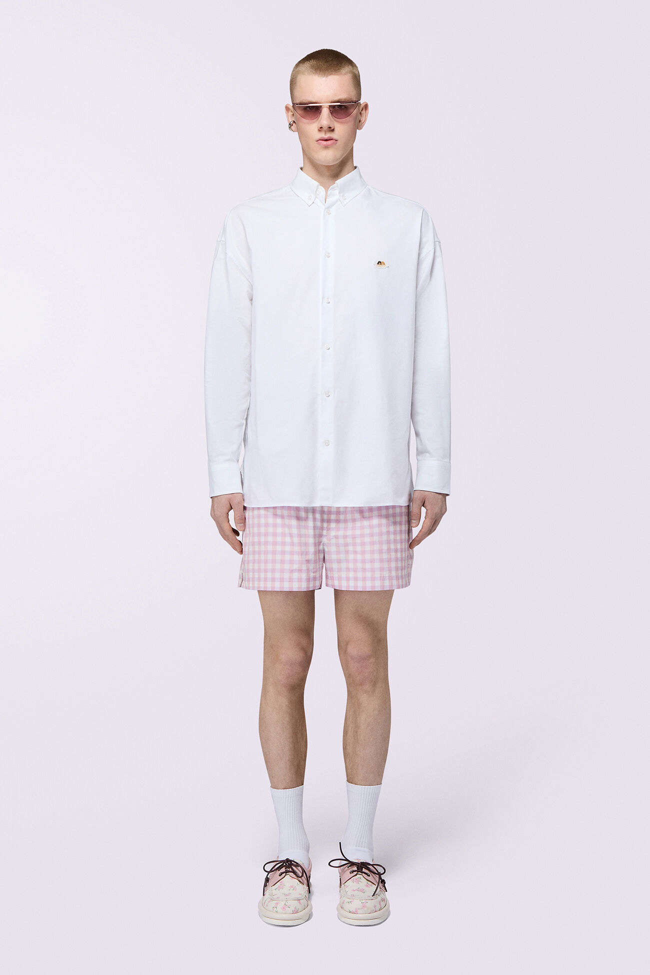 Gingham Logo Shorts Pink