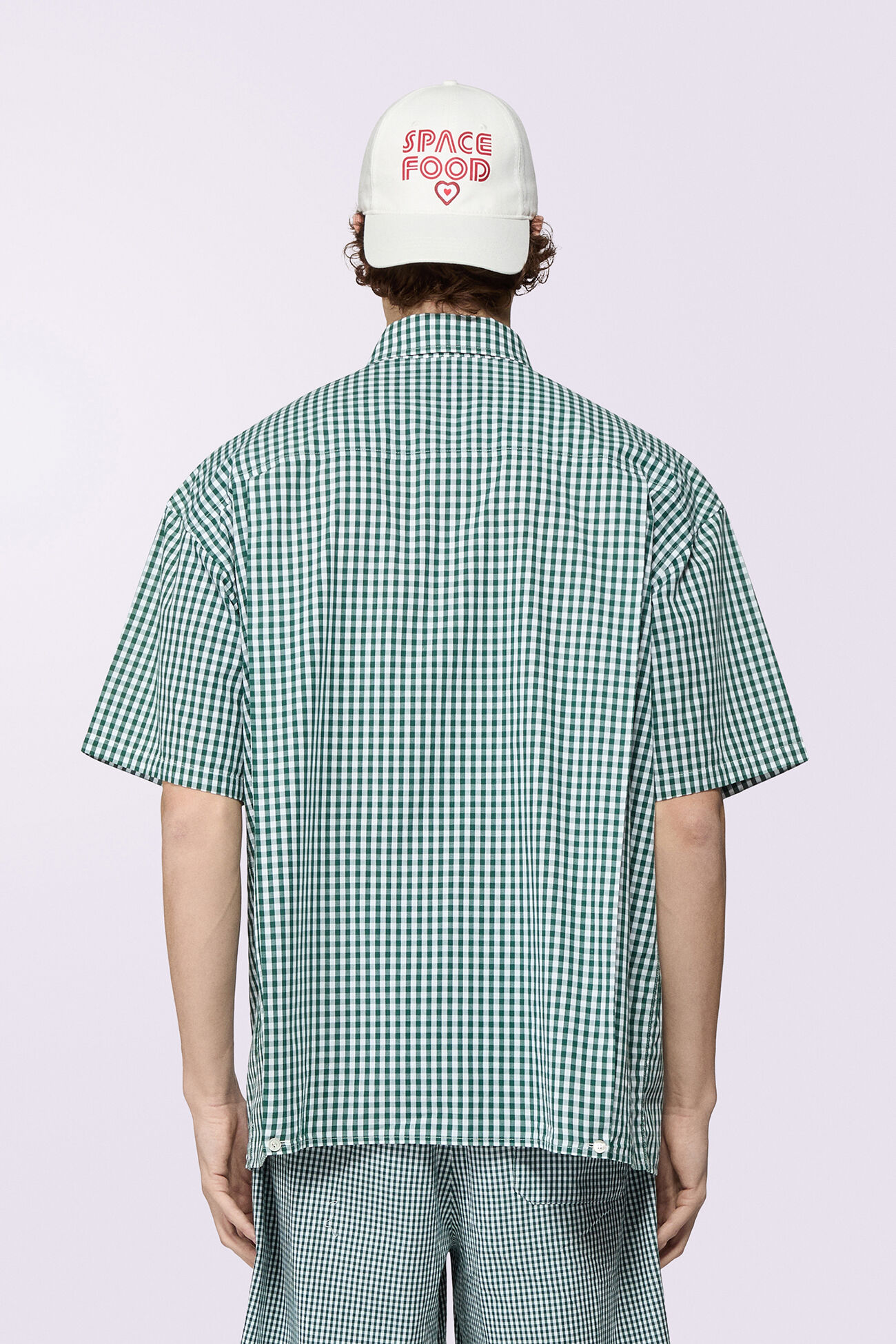 Gingham Logo Bowling Shirt Green