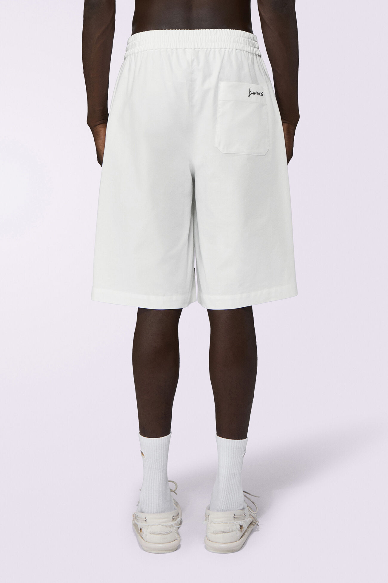 Embroidered Shorts White