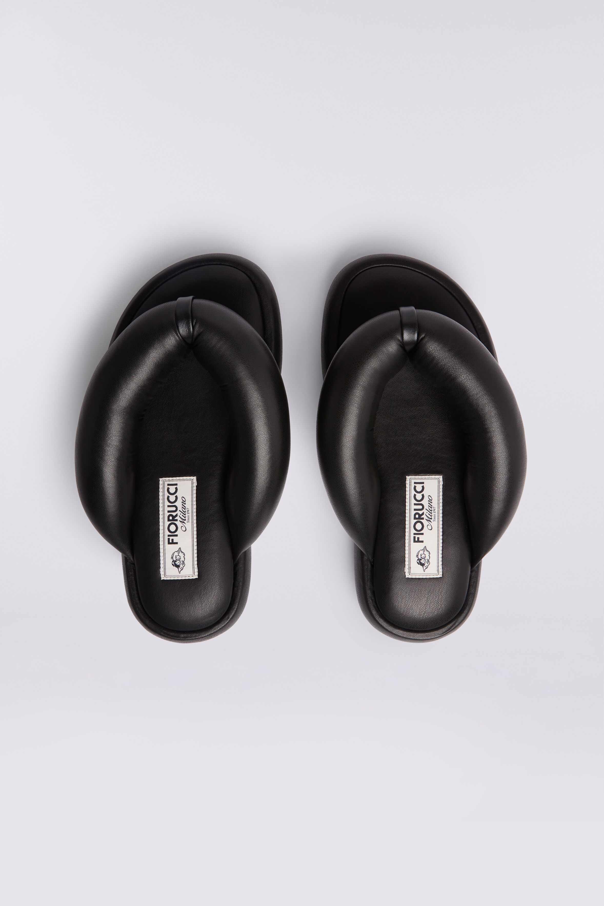 Vegan Leather Fluff Flops Black