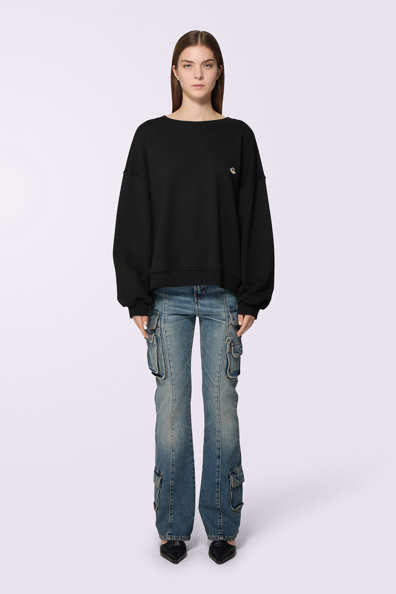 Unisex Angels Patch Sweatshirt Black