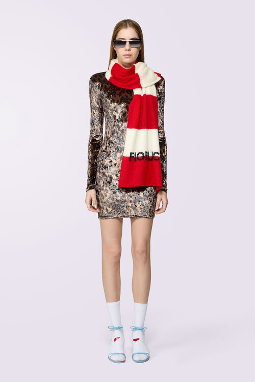 Banimalier Velour Mini Dress Brown