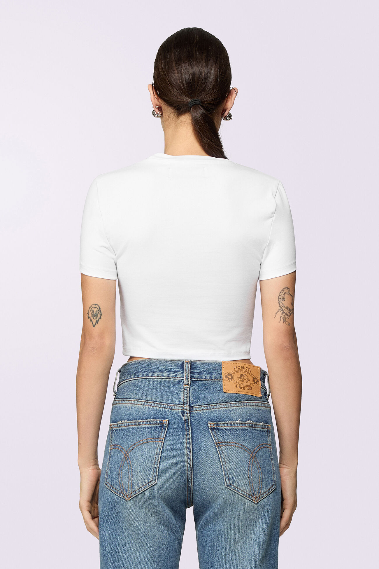 Kissing Angels Crop T-Shirt White