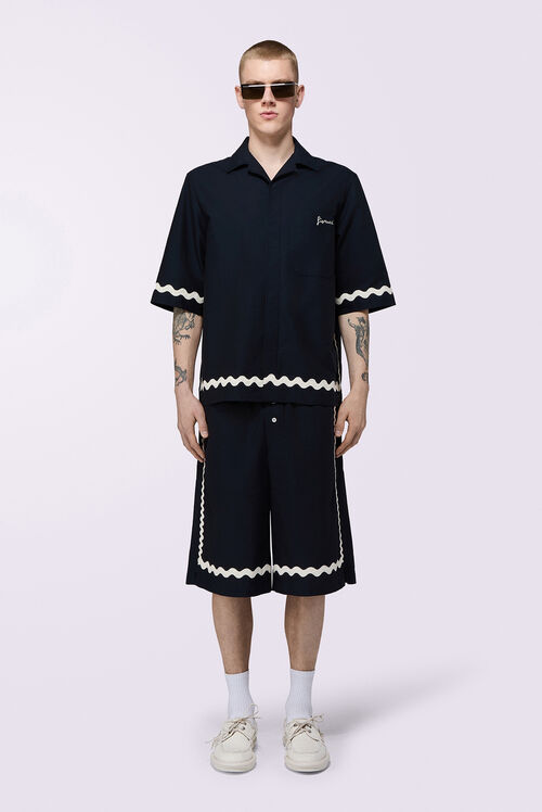 Embroidered Shorts Navy