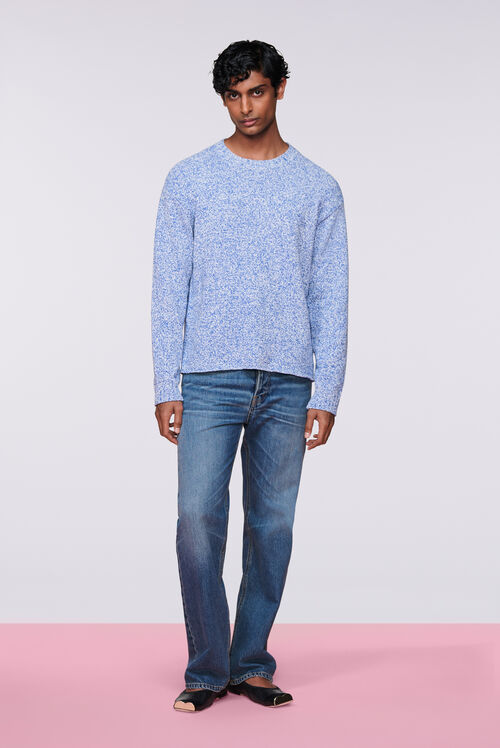 Melange Knit Jumper Blue