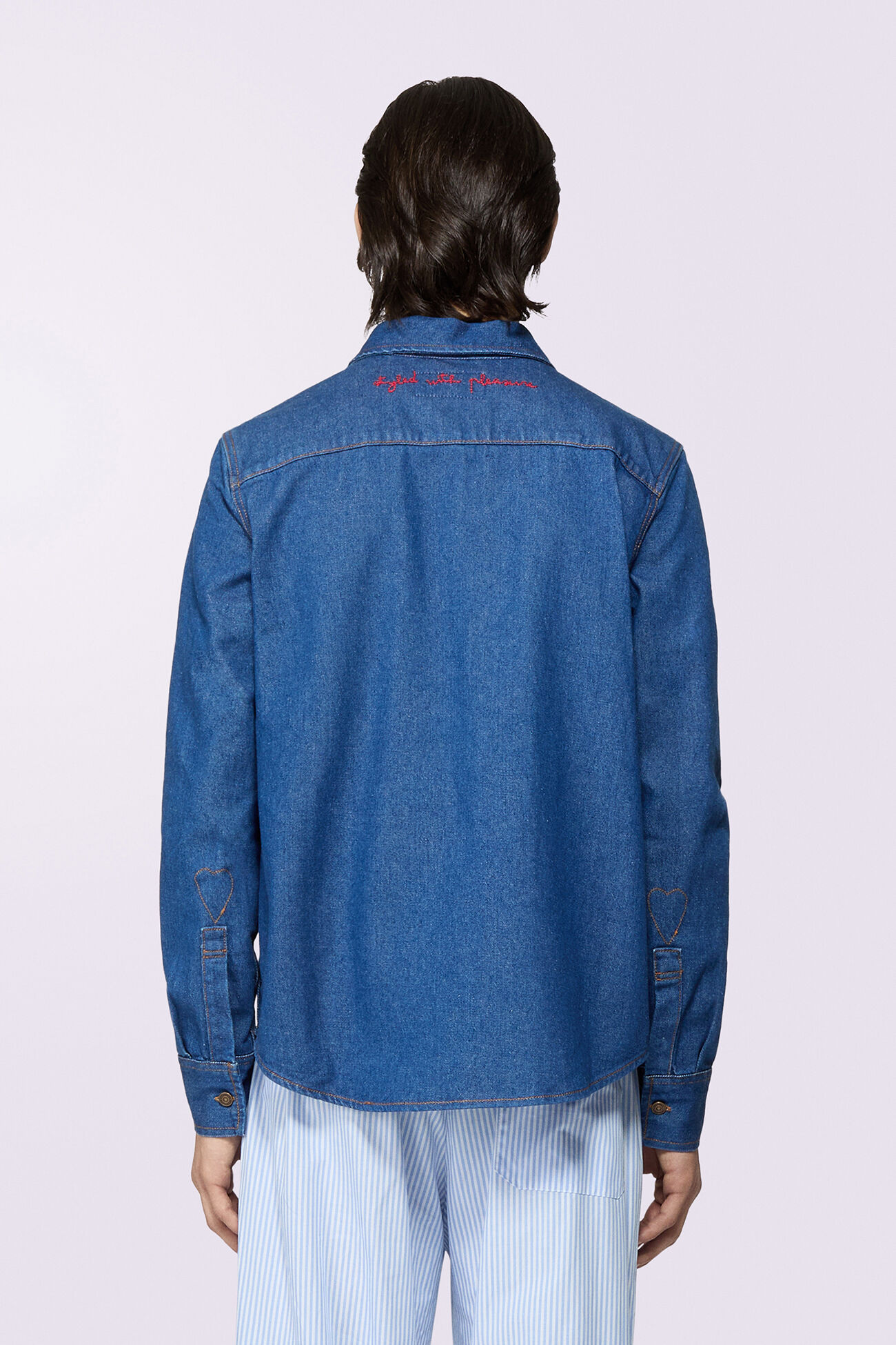 Patch Denim Shirt Blue