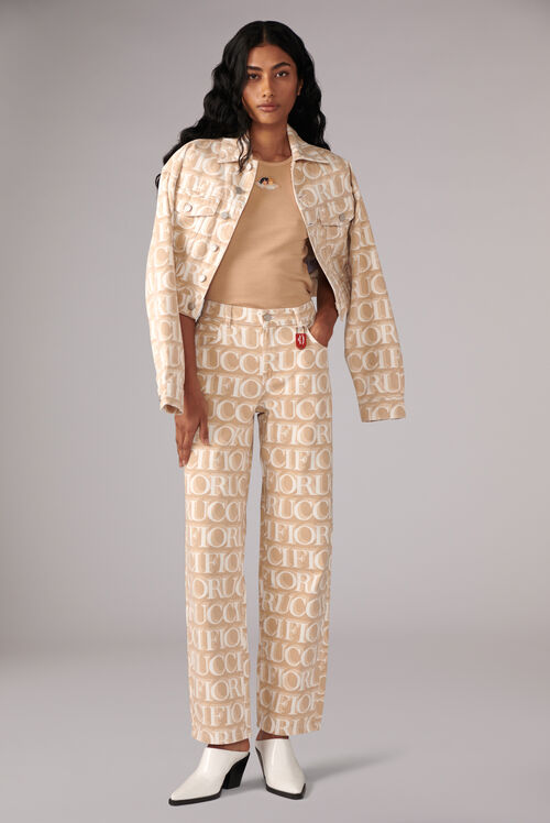 Laser Monogram Jeans Cream