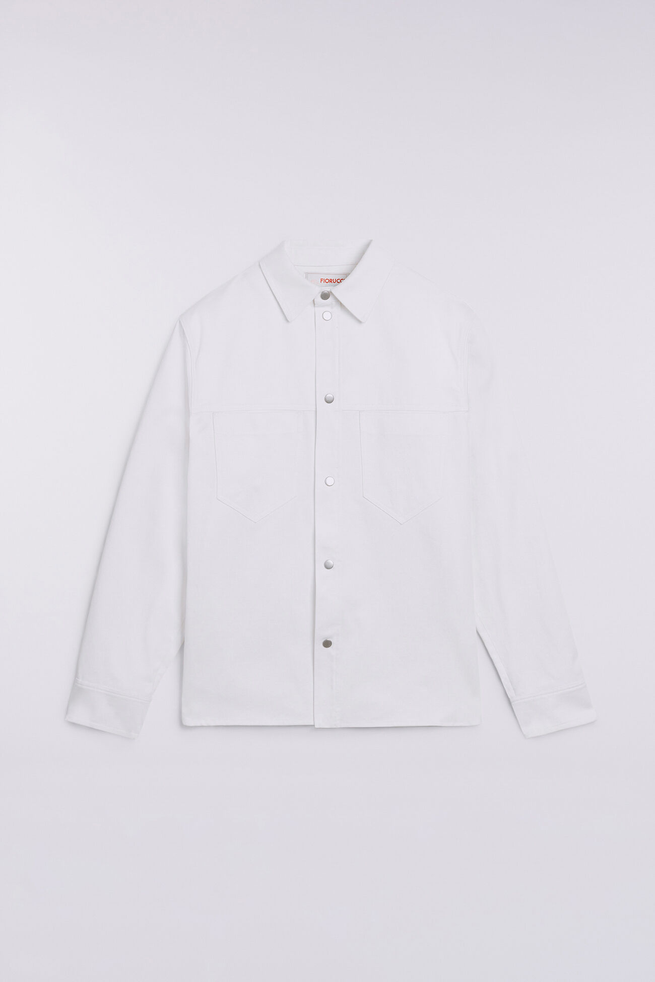 Unisex Fringe Gabardine Shirt White