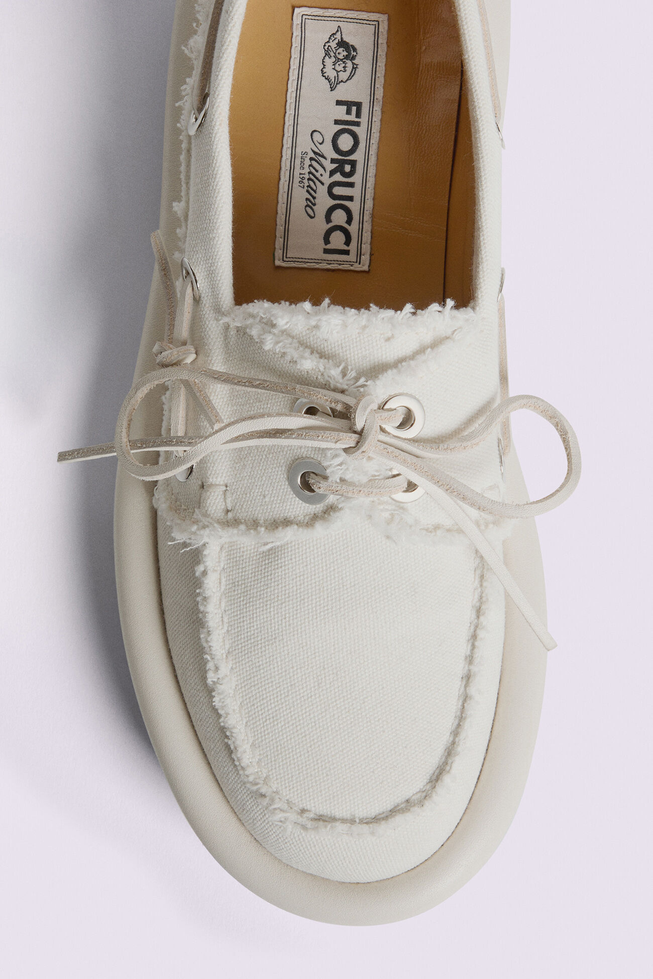 Men's Angels Patch Boat Shoes White