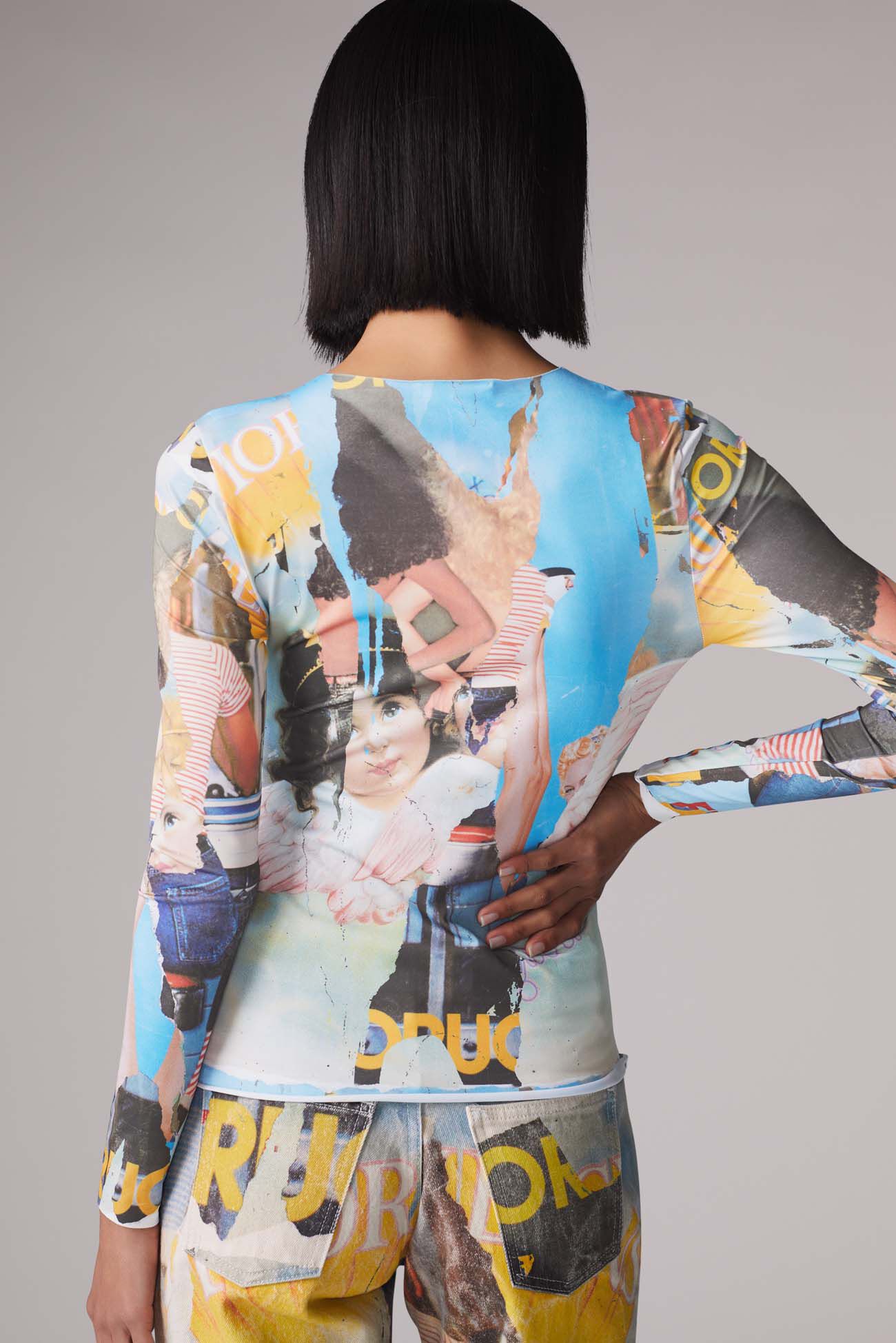 Graphic Poster Wall Long Sleeve Top Multi