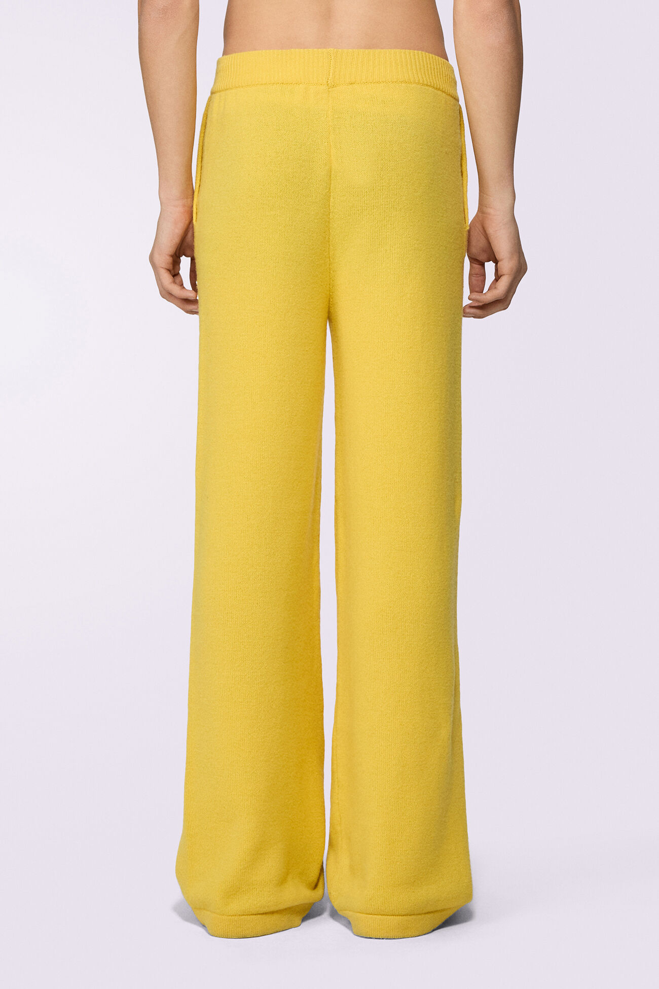 Angels Patch Cashmere Trousers Yellow