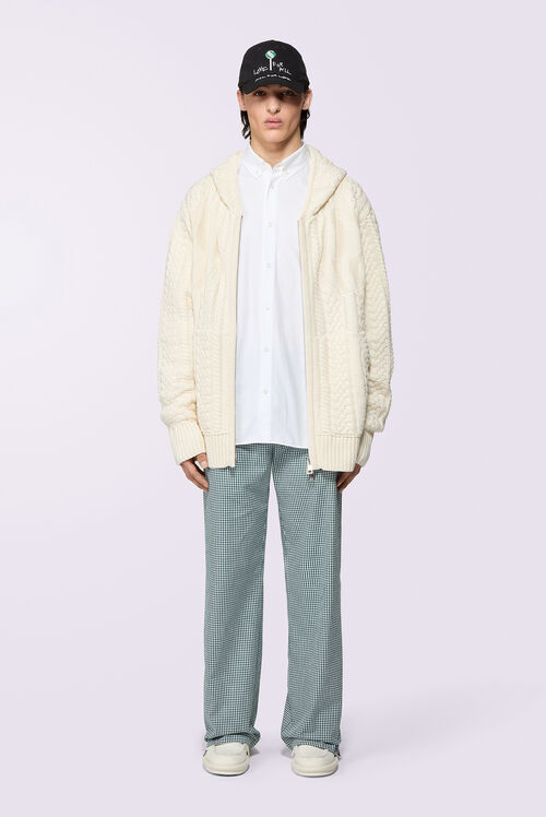 Gingham Logo Trousers Green