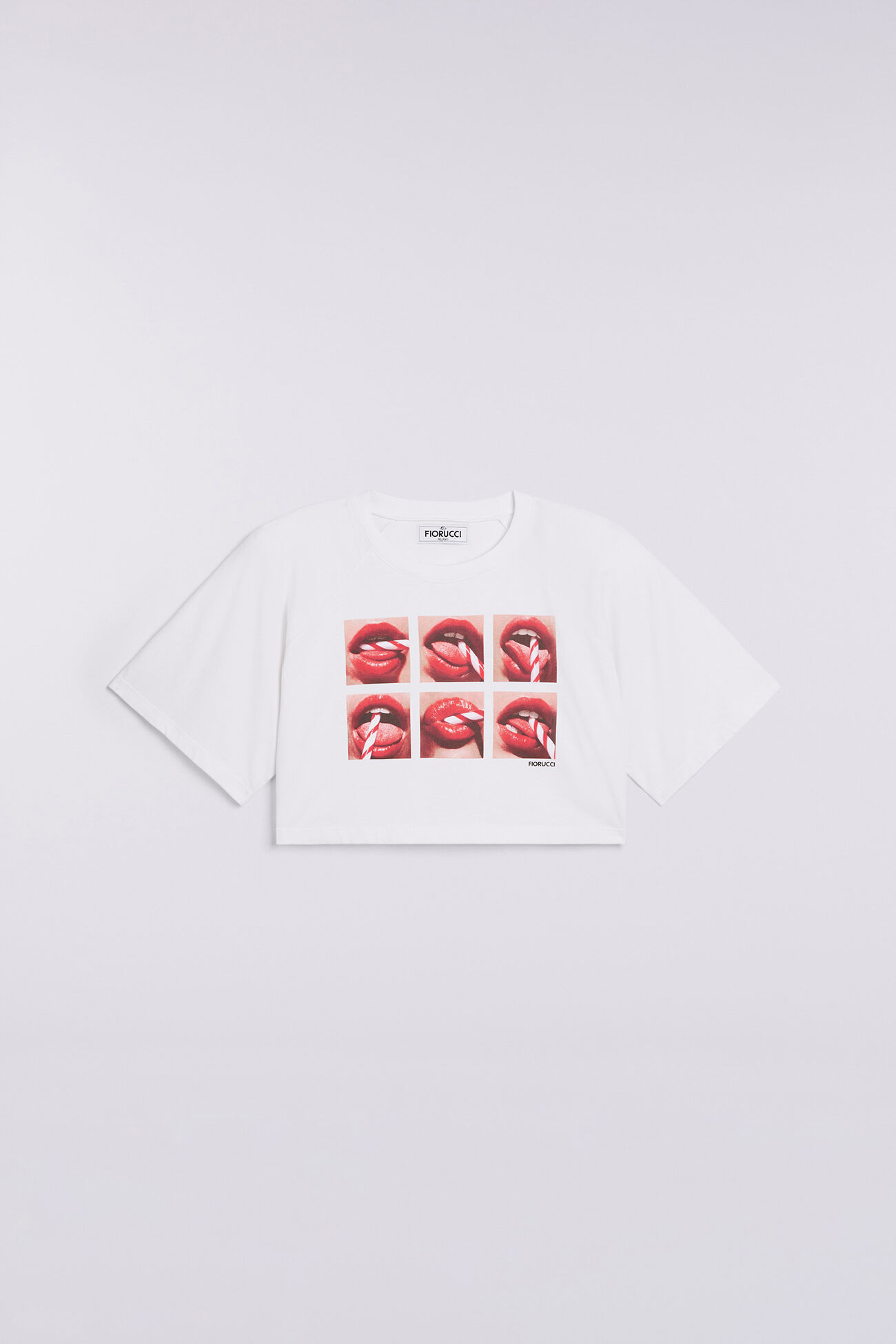 Unisex Mouth Crop T-Shirt White