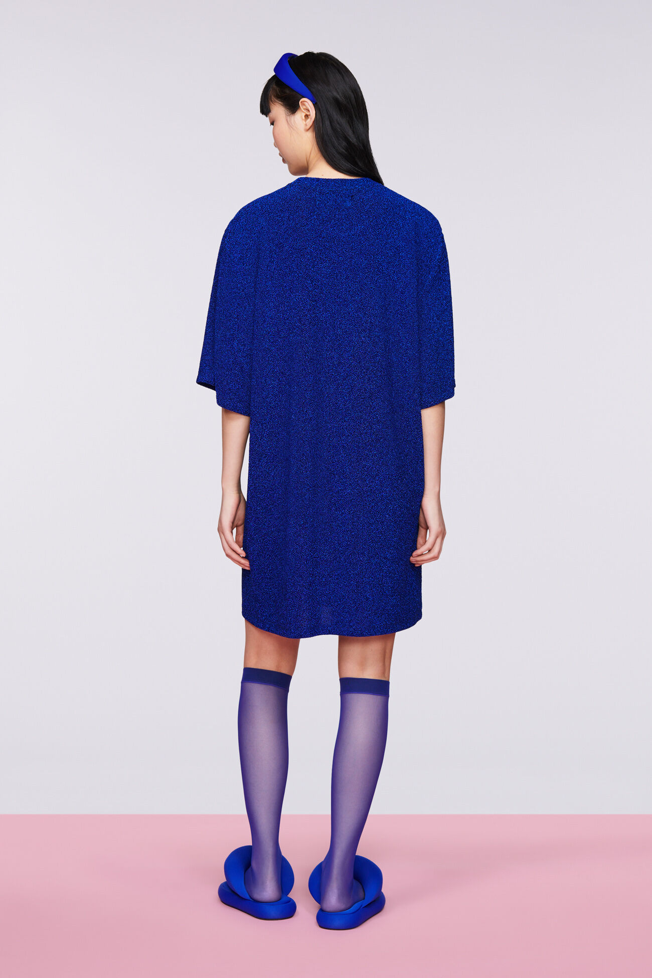 Sparkly Mini T-Dress Blue