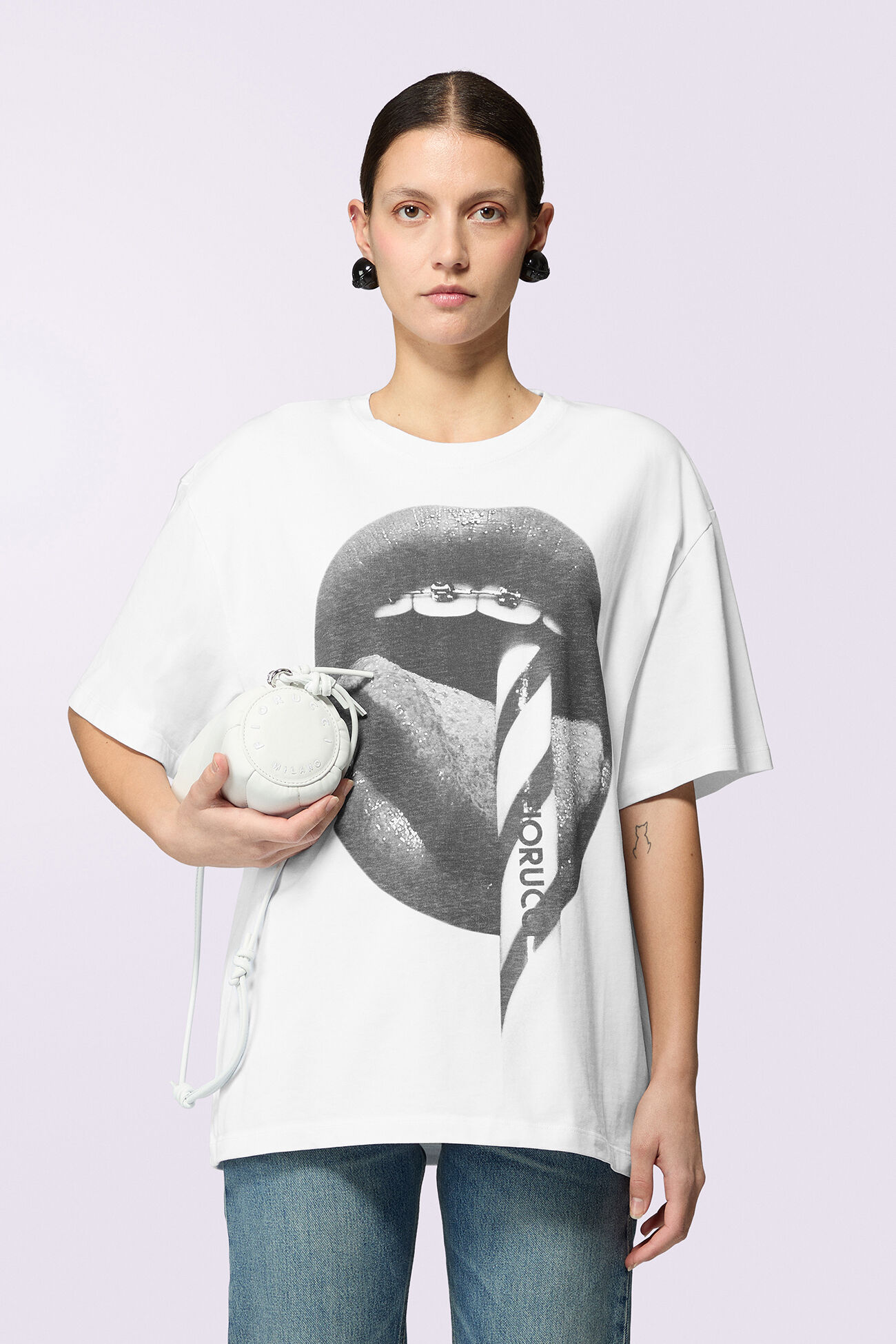 Unisex Mouth Graphic T-Shirt White