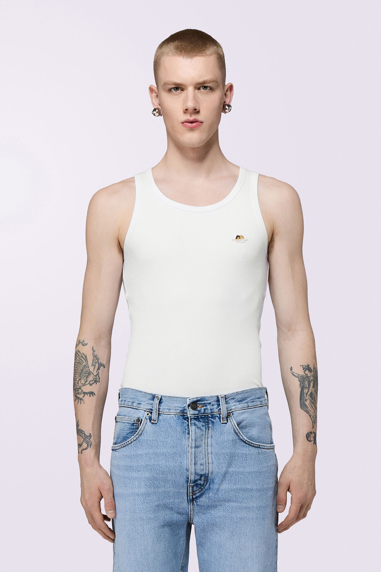 Angels Patch Tank Top White