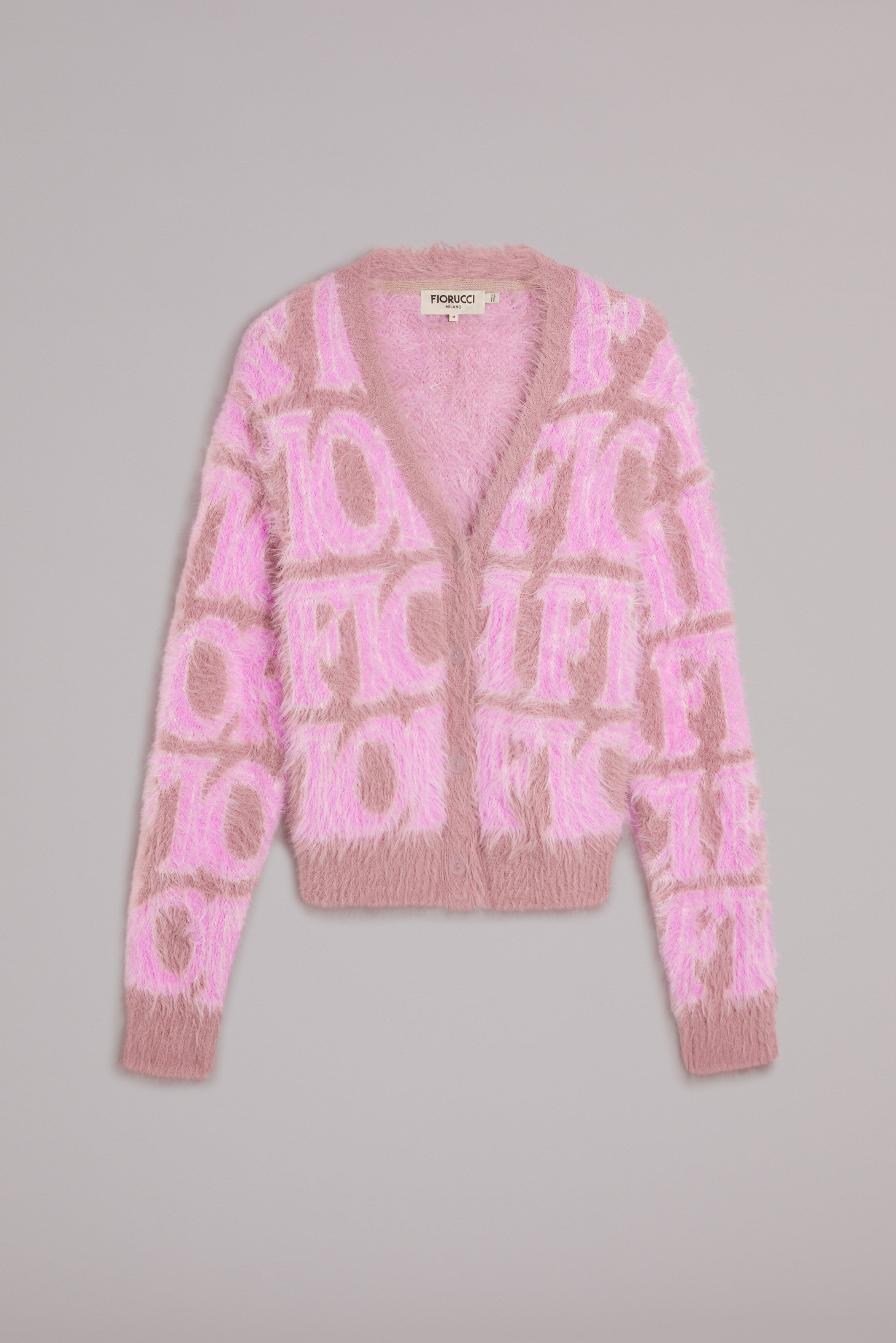Monogram Logo Knit Cardigan Pink