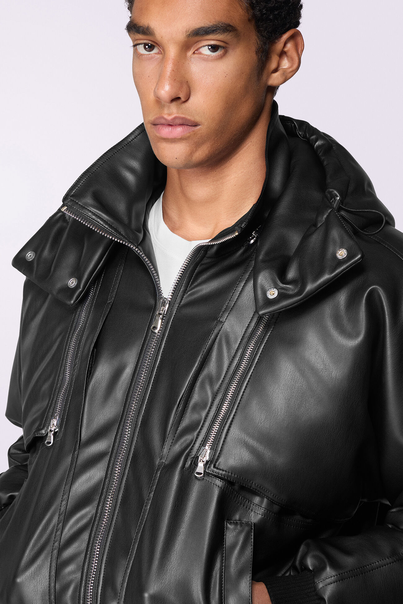 Unisex Faux Leather Jacket Black