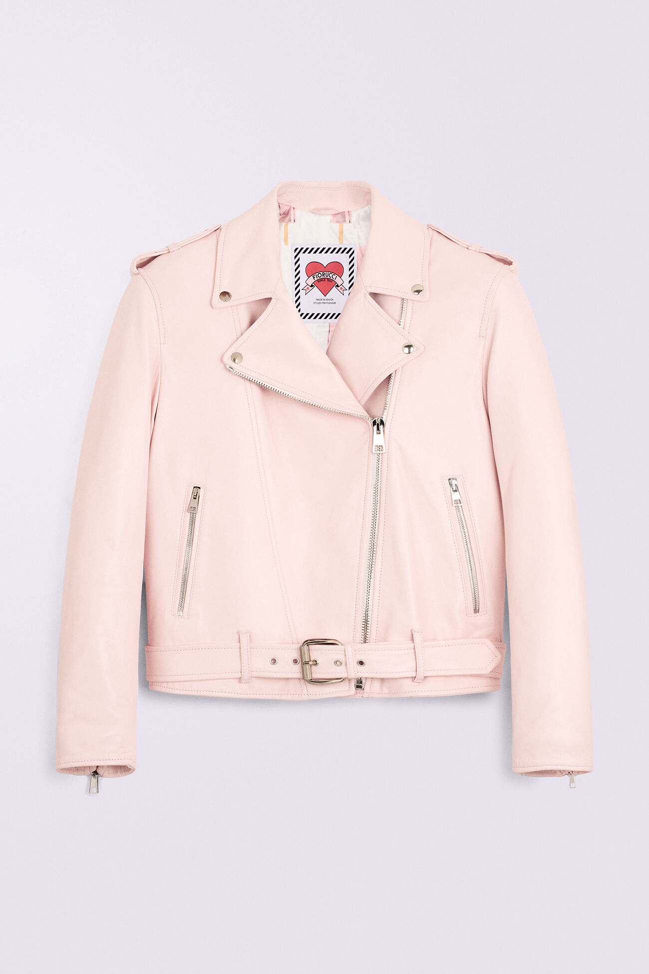 Leather Biker Jacket Pink