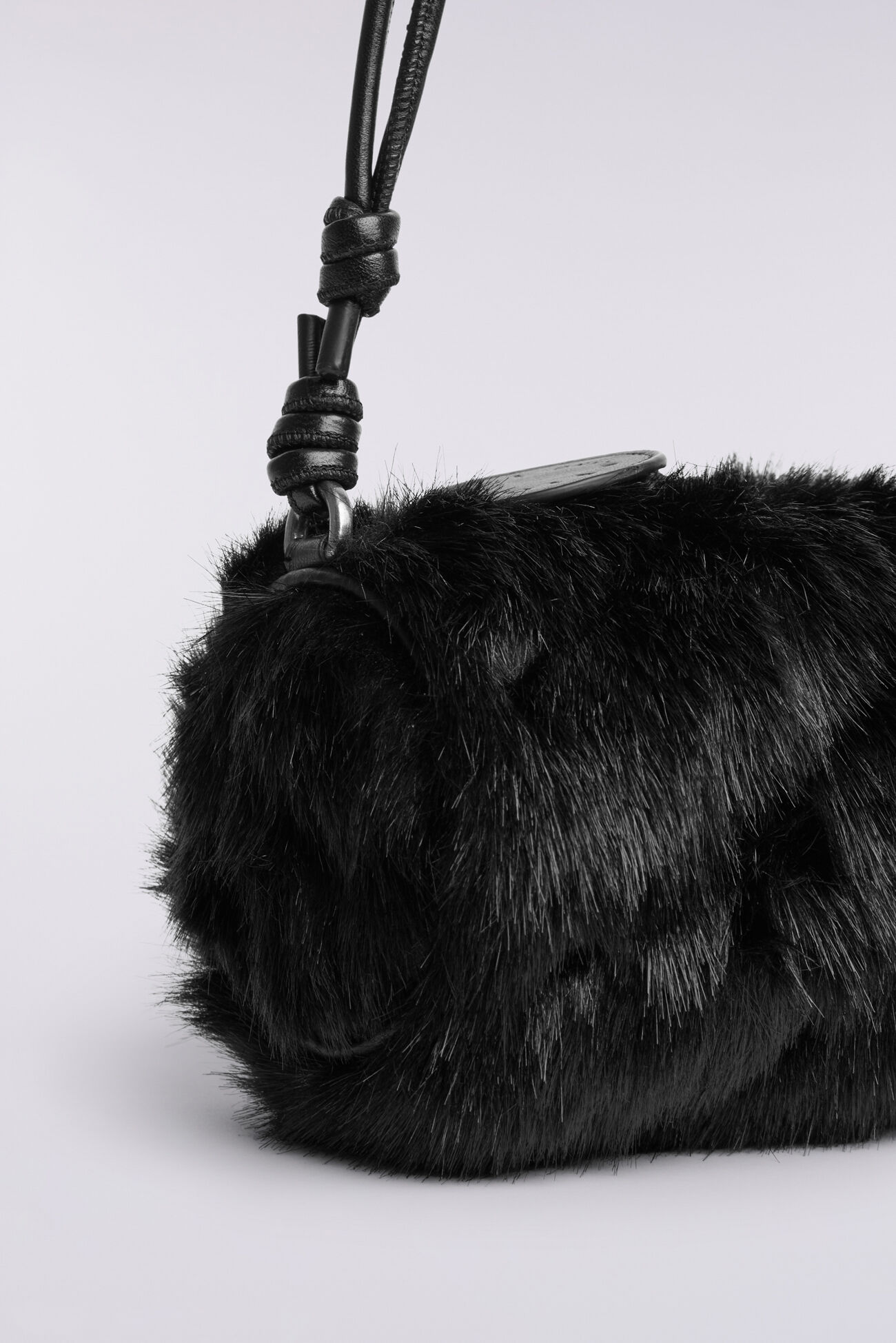 Mella Faux Fur Mini Bag Black
