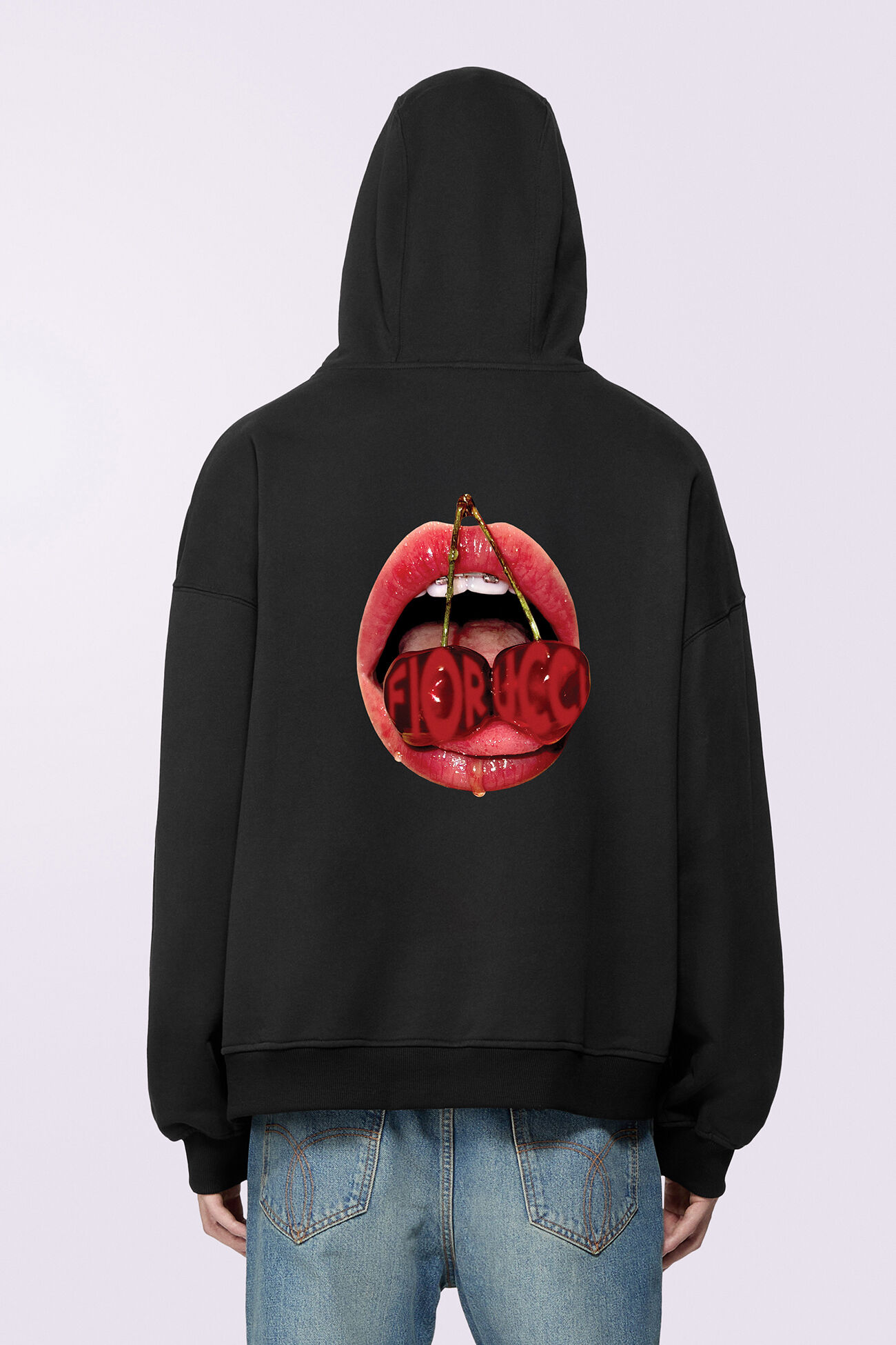 Cherry Mouth Hoodie Black