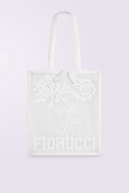 Cupid Crochet Tote Bag White