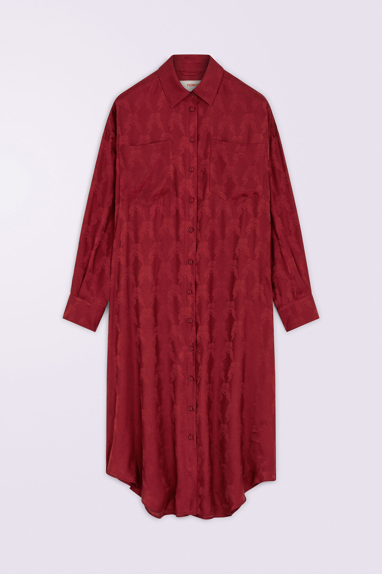 Kissing Angels Jacquard Shirt Dress Red