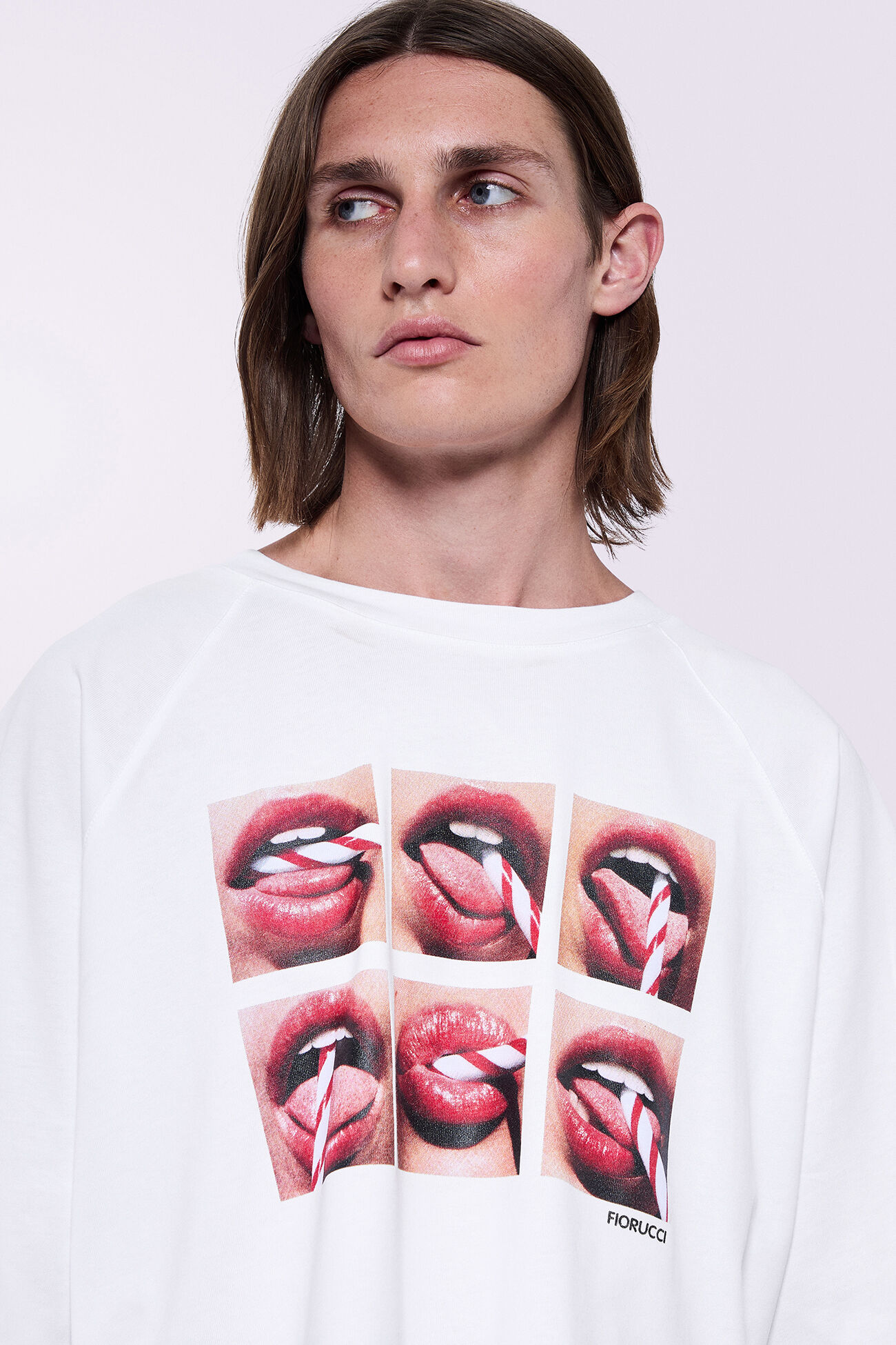 Unisex Mouth Crop T-Shirt White