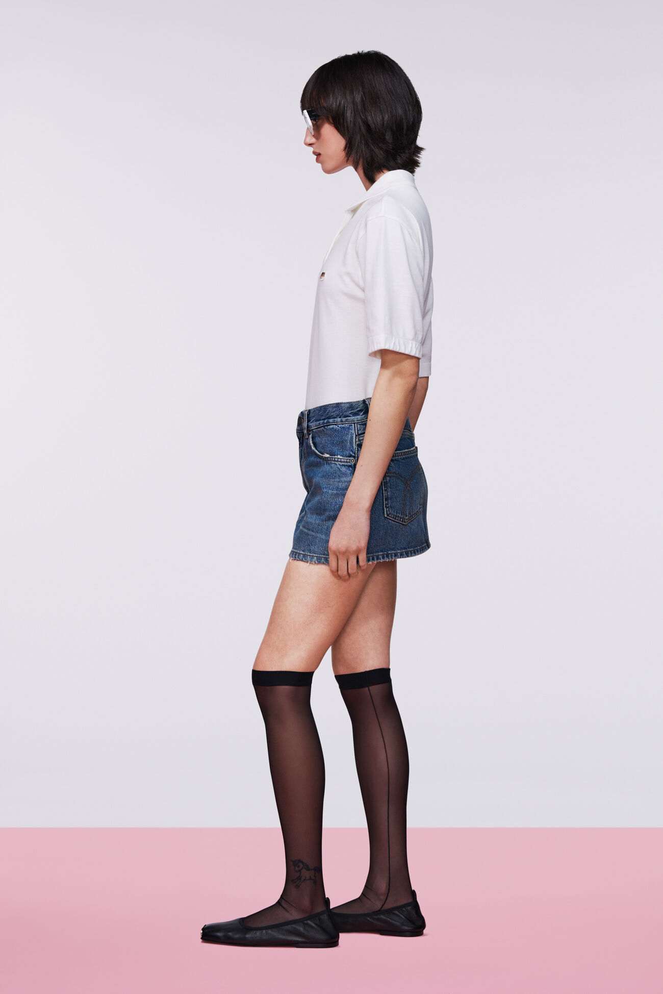 Denim Mini Skirt Mid Blue