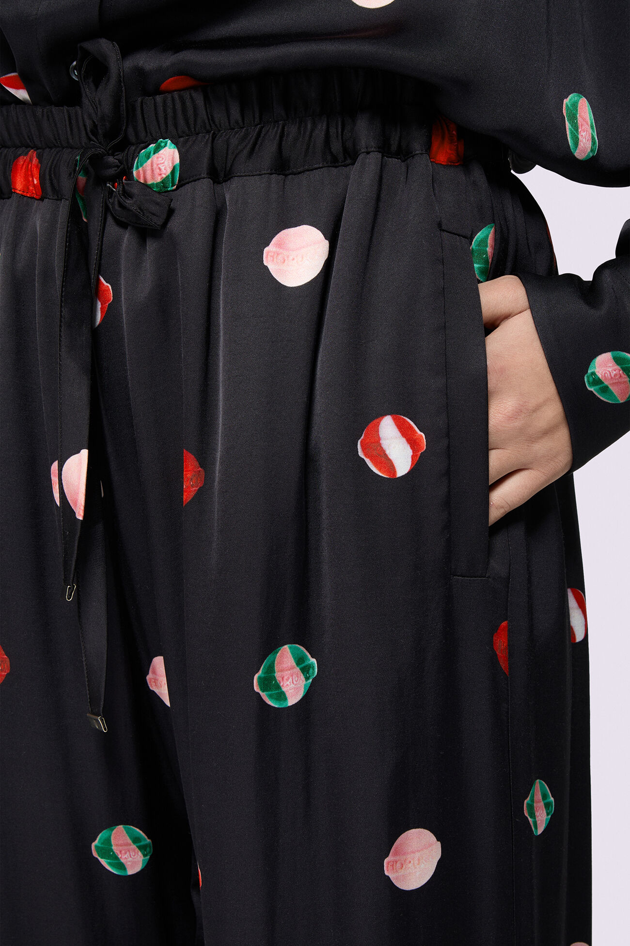 Lollipop Print Trousers Black