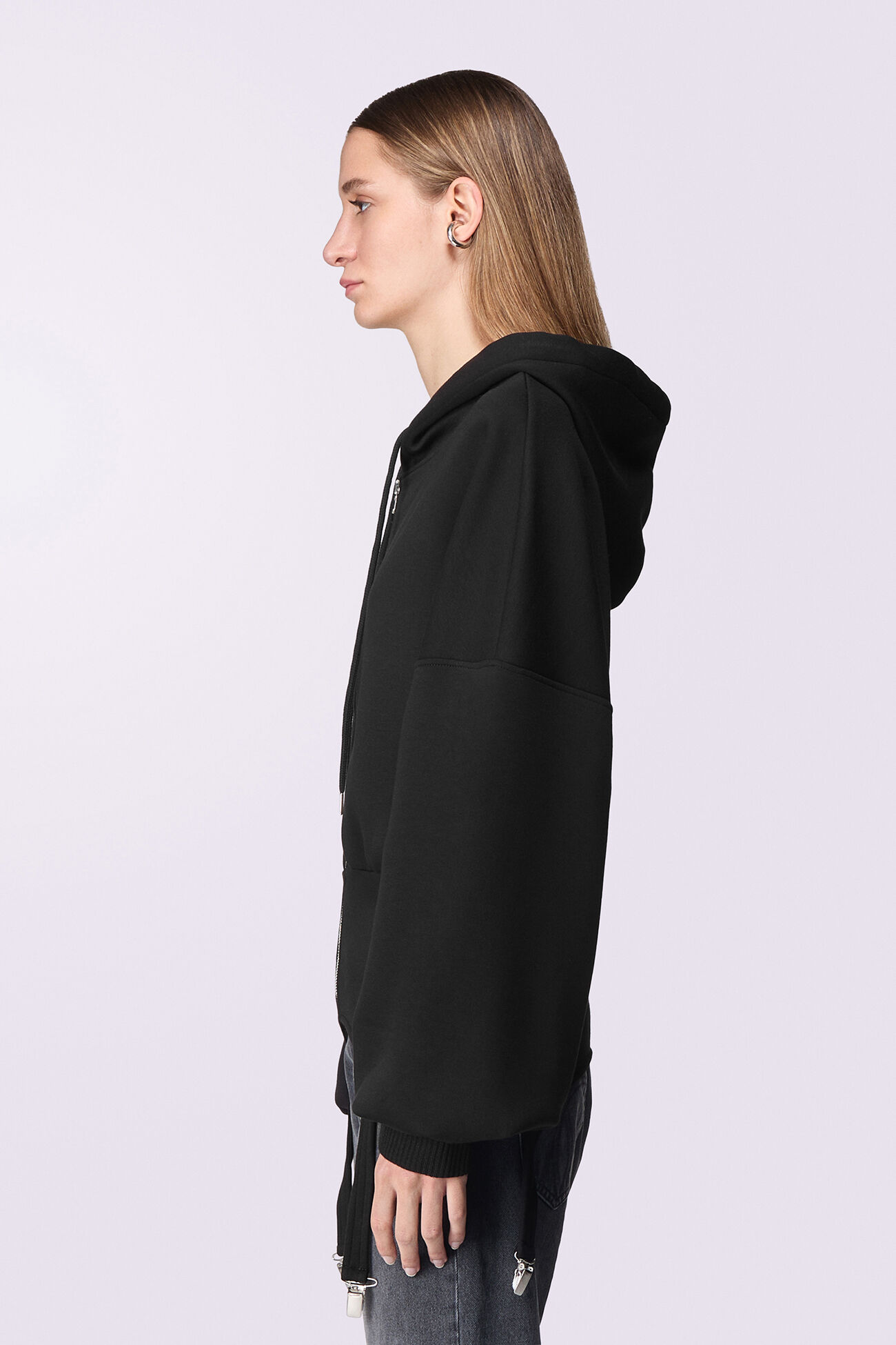 Neoprene Suspender Hoodie Black