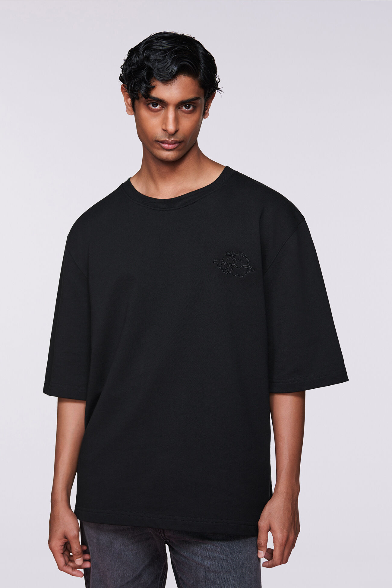 Unisex Angels Oversized Sweatshirt Black